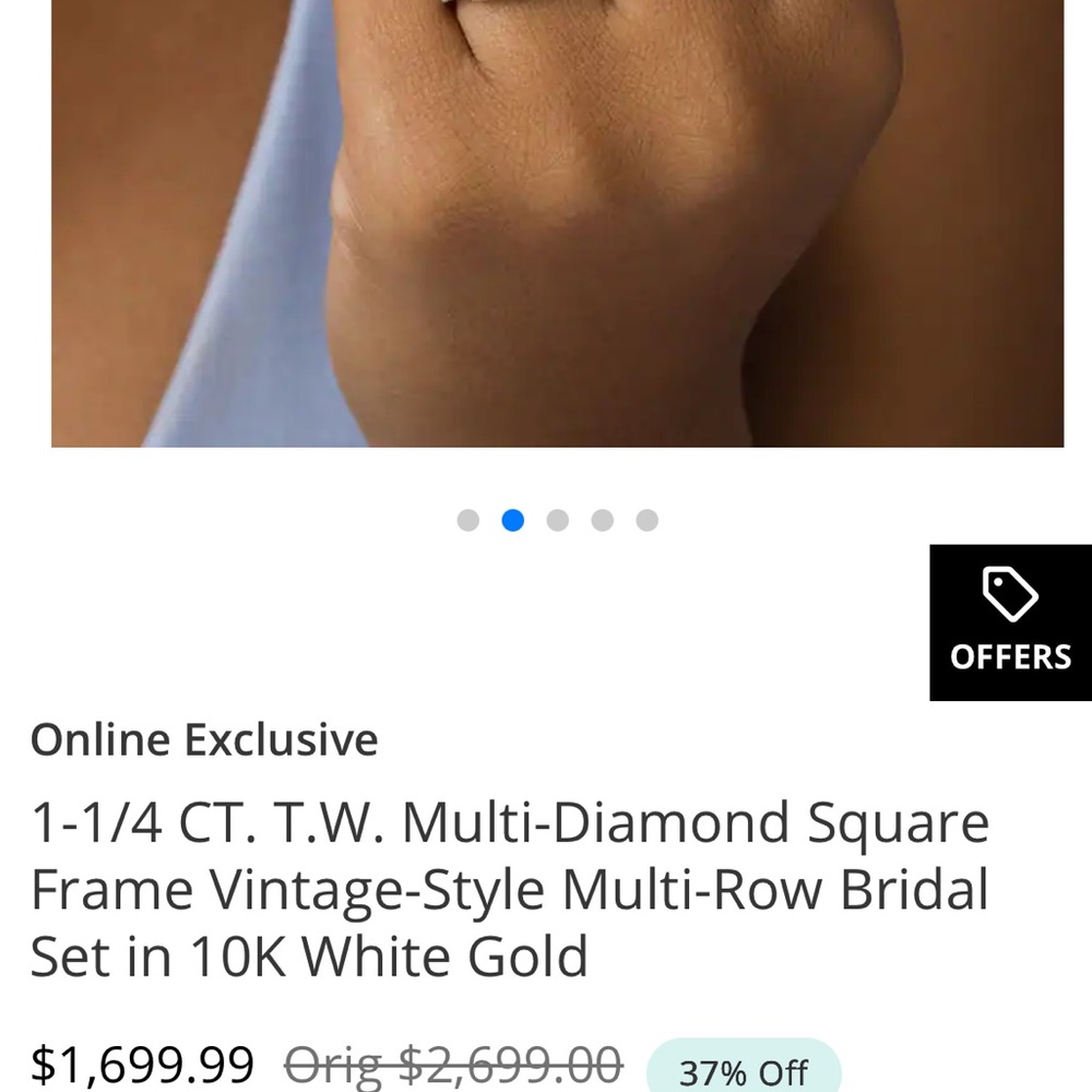 BEAUTIFUL ZALES WEDDING RING SET SIZE 5 - Picture 5 of 11